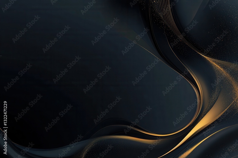 Aufkleber luxurious abstract swirl design with gold accents against a dark background creating an elegant and 