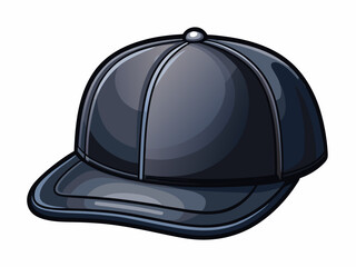 vector of  isolated studio shot of blank black cap mockup template on white background, empty space for logo or design, high-resolution for advertising and