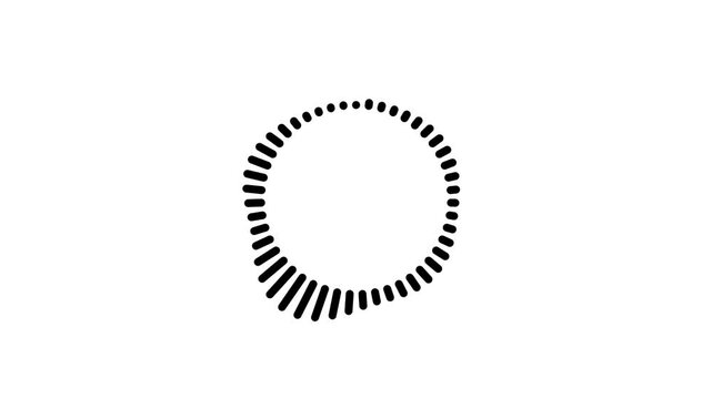 Audio wave circle animation on white background