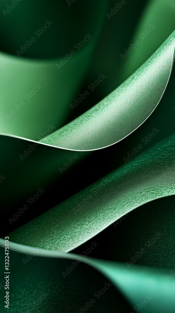 Poster textured green layers of material create a visually captivating composition showcasing elegance and 