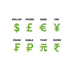 Currency icon logo flat vector design