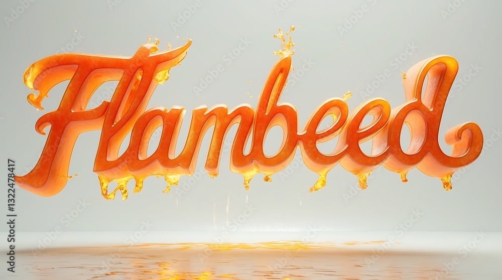 Poster typography with fiery effects showcasing the word flambeed in a dynamic design