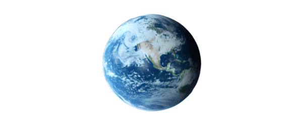 Cinematic shot of planet earth globe clouds and space background.