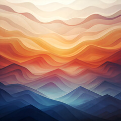Fototapeta premium Abstract Mountain Landscape with Sunset Colors