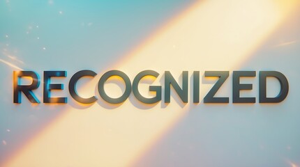 Modern design featuring the word recognized with creative lighting effects