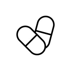 Pills icon vector illustration. capsule icon. Drug sign and symbol