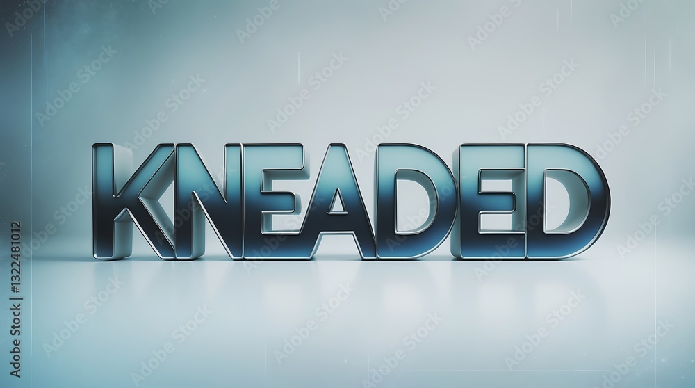 Poster kneaded typography with a three-dimensional appearance on a smooth surface