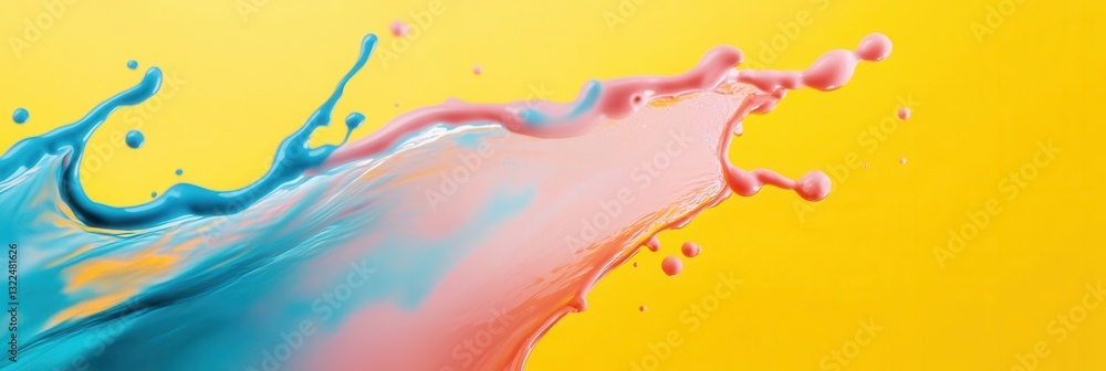 Leinwandbilder Vibrant splashes of color create an eye-catching background with a smooth fade for text illustration