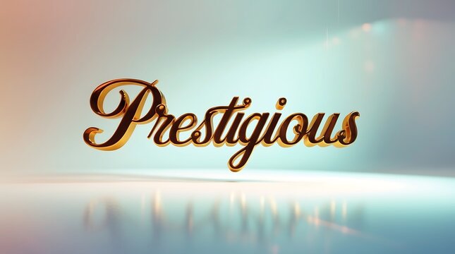 Elegant typography design showcasing the word Prestigious in a stylized format