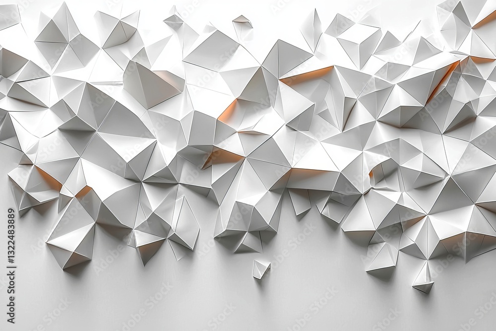 Poster abstract background featuring white triangular paper shapes