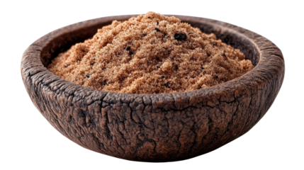 Artisanal Flour: A rustic wooden bowl overflows with a textured, finely-ground flour, hinting at the raw ingredients and the potential of baked goods