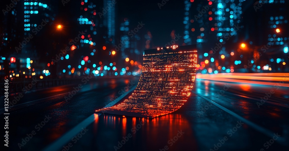 Poster project management illustrated with high-speed technology and a dynamic motion blur background