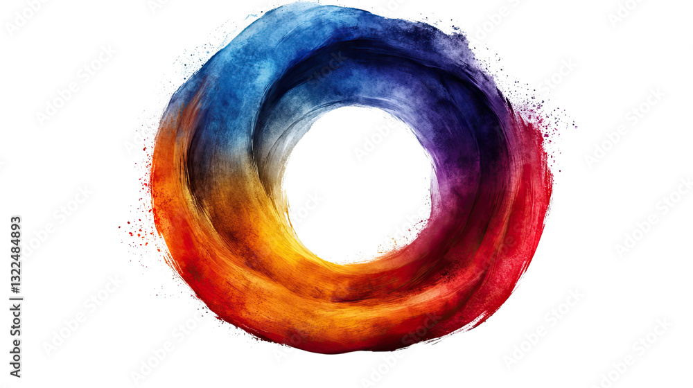Aufkleber abstract color ring: a vibrant abstract design, with a mesmerizing swirl of colors, creating a sense