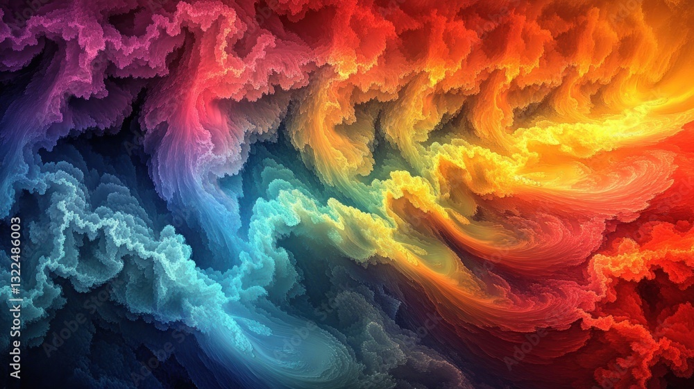 Poster vibrant abstract swirls of color blending seamlessly, creating a dynamic visual flow, suitable for b