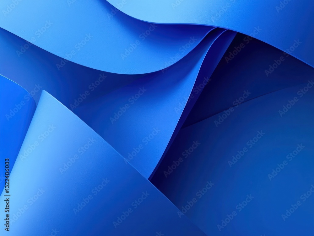 Aufkleber abstract blue curves and folds creating a serene backdrop