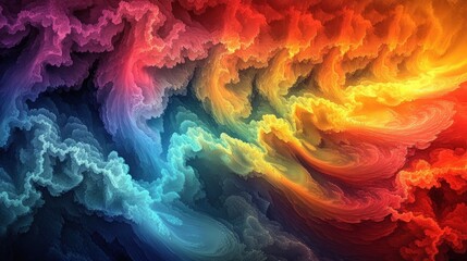 Naklejka premium Vibrant abstract swirls of color blending seamlessly, creating a dynamic visual flow, suitable for backgrounds or artistic projects