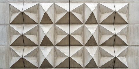 Abstract Geometric Concrete Wall with Intricate Patterns and Textures

