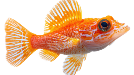 Exotic fish. Brightly colored fish with intricate patterns glides effortlessly through the crystal clear water, showcasing the dazzling marine life.