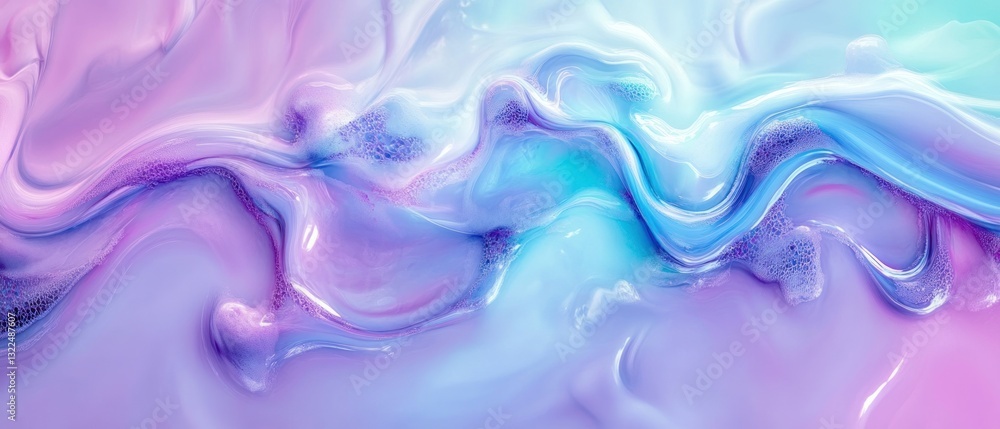 Poster Abstract colorful fluid art with smooth flowing patterns