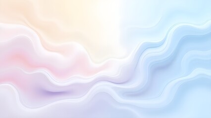 Abstract background with fluid wavy patterns in soft pastel hues of blue, pink, and white. Perfect for modern designs, branding, and creative projects