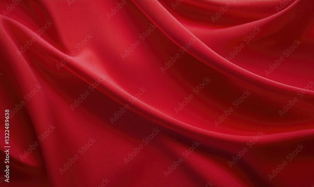 Poster a red fabric with a wave pattern