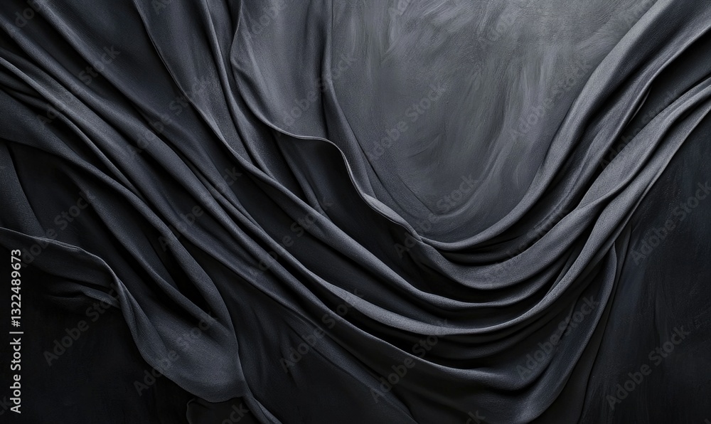 Poster a black fabric with a pattern of a wave