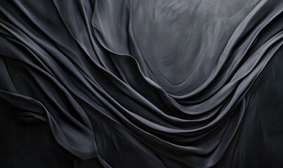 Fototapeta premium A black fabric with a pattern of a wave