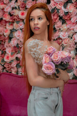 young woman in a dress