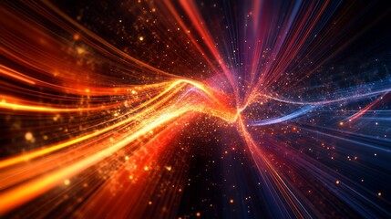 Obraz premium High resolution visualization of laser highlighting dynamic beams symbolic patterns for coherent light emission