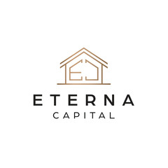 EC Luxury minimal monogram Real Estate Logo design