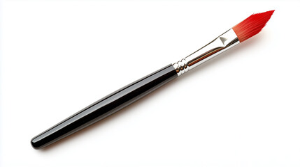 The brush's round shape and red-painted tip make it a versatile tool for artists in their creative process.