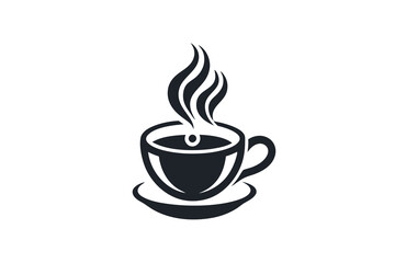 Obraz premium Coffee shop vector logo illustration black color silhouette