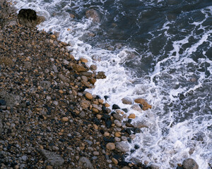 diagonal view of the coast from above