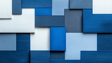 Abstract Blue and White Wood Block Pattern Background Design