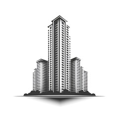 Fototapeta premium Futuristic Skyline Reflection Painting high resolution hd design