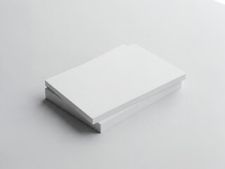 Fototapeta premium Stacked Blank Business Cards Mockup: Clean White Paper on Light Surface