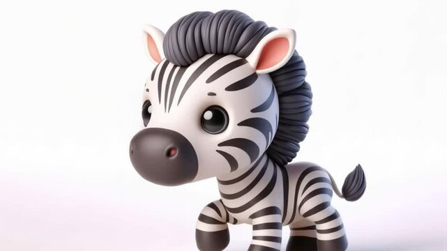 3D funny baby zebra cartoon animation