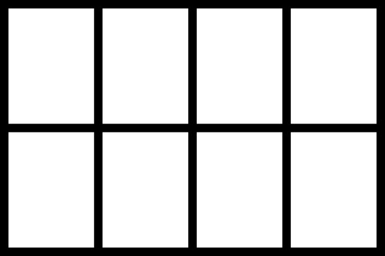 Minimalist 4 x 2 Grid Frame Template for Design and Layout"