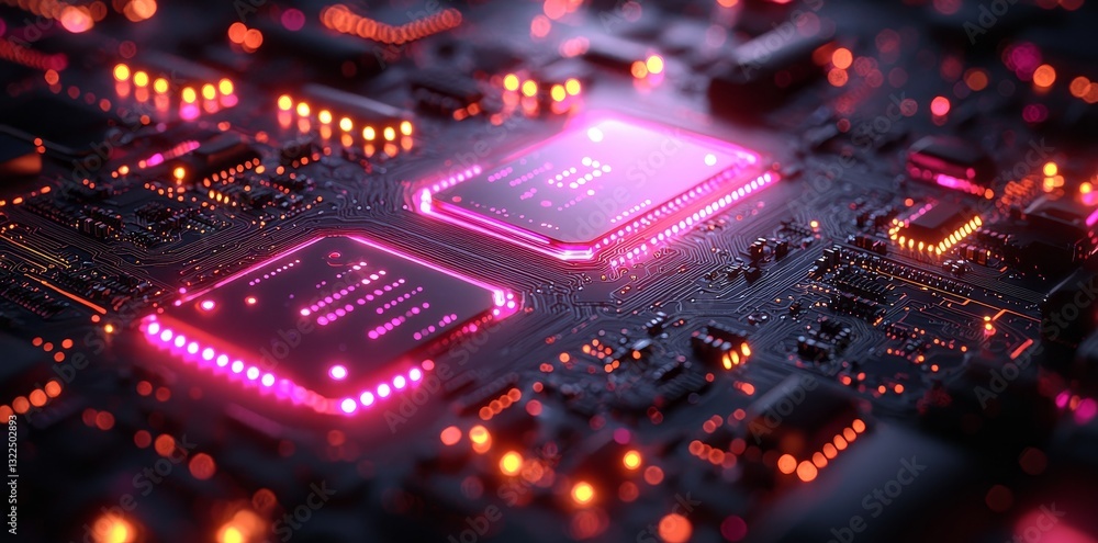 Poster stock market analysis in an abstract digital technology setting, utilizing ai for generation