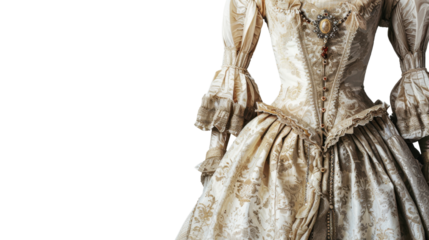 Elegant vintage dress with intricate lace and embellishments