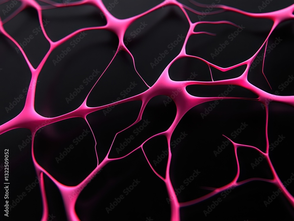 Aufkleber abstract pink neural network structure on a dark background showcasing connectivity