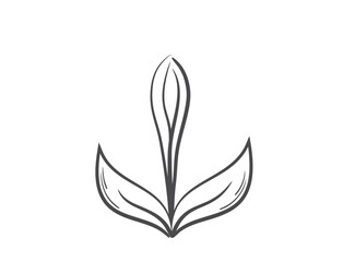 Spring plant bud line illustration. Sprout, planting and nature design element. Isolated vector image