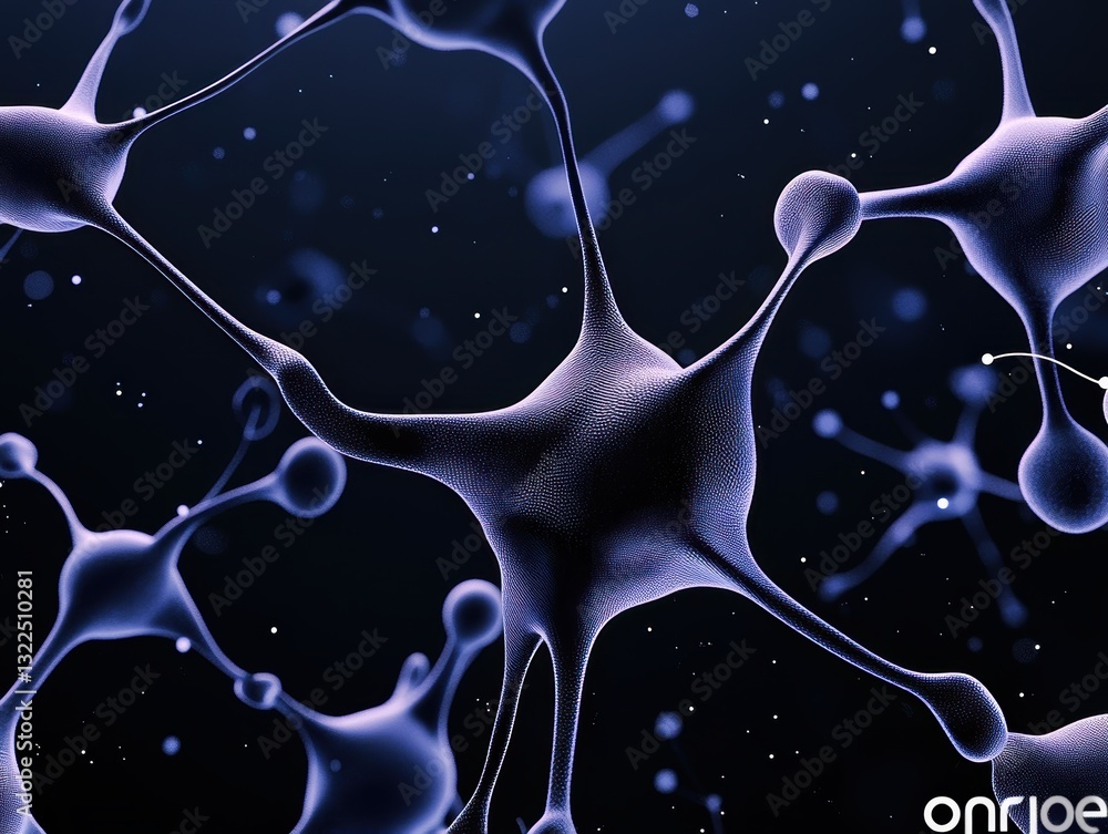 Aufkleber close-up view of interconnected neurons on a dark background, illustrating neural networks