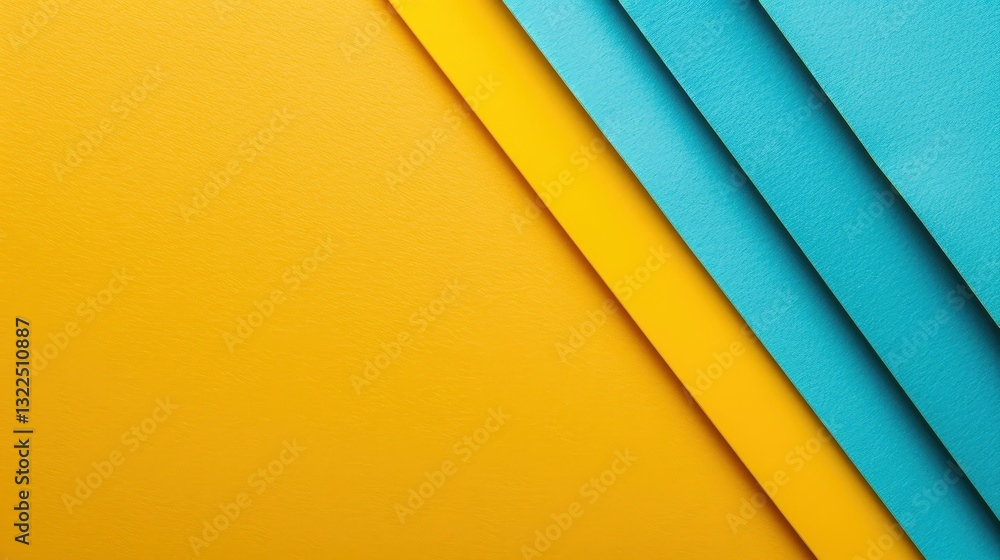 Poster explore a stunning abstract paper texture with vivid yellow geometric shapes, creating a minimalisti
