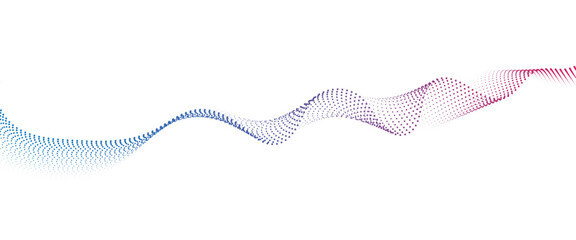 Fototapeta premium Flowing Dot Wave halftone gradient pattern on transparent background 