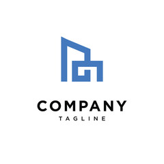 Fototapeta premium Letter M O Building Logo Icon Vector