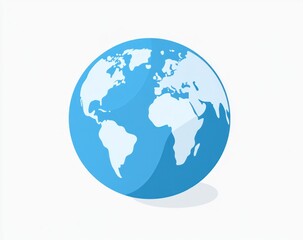 Fototapeta premium Simple blue globe illustration.