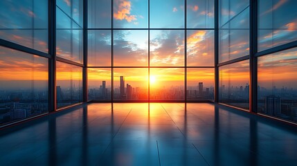 Fototapeta premium Glass High-Rise Illuminated by Twilight high resolution hd picture