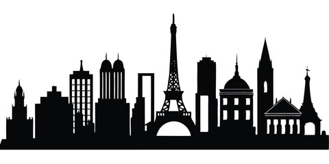 Obraz premium Four Cityscape Silhouettes Collection