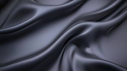 Fototapeta premium An elegant arrangement of flowing and lustrous black silk fabric